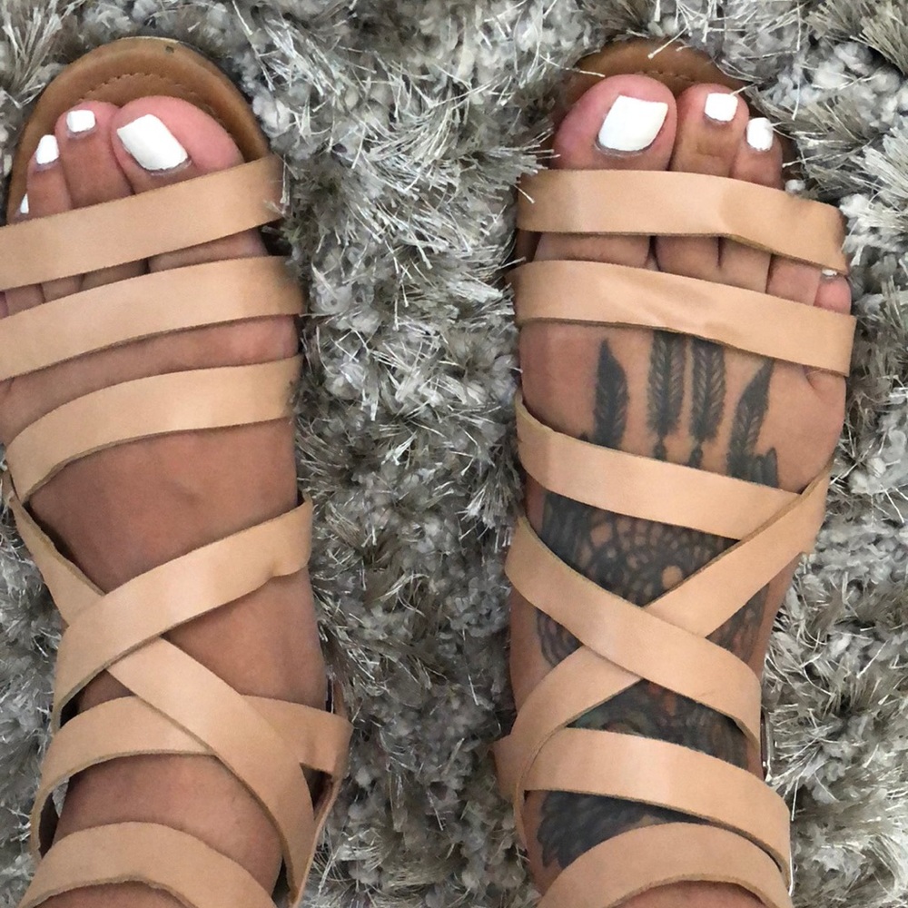 Brown strappy sandals